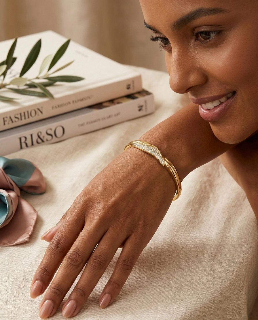 Hinged bangle bracelet