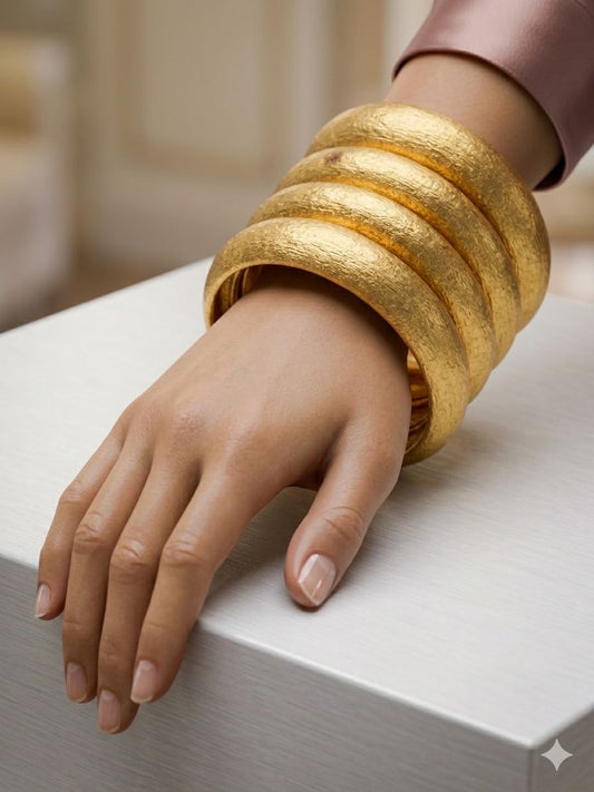 Antique Gold Matte Bangles