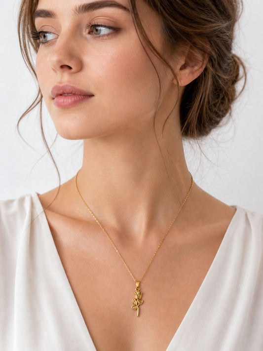 Rose Silhouette Pendant