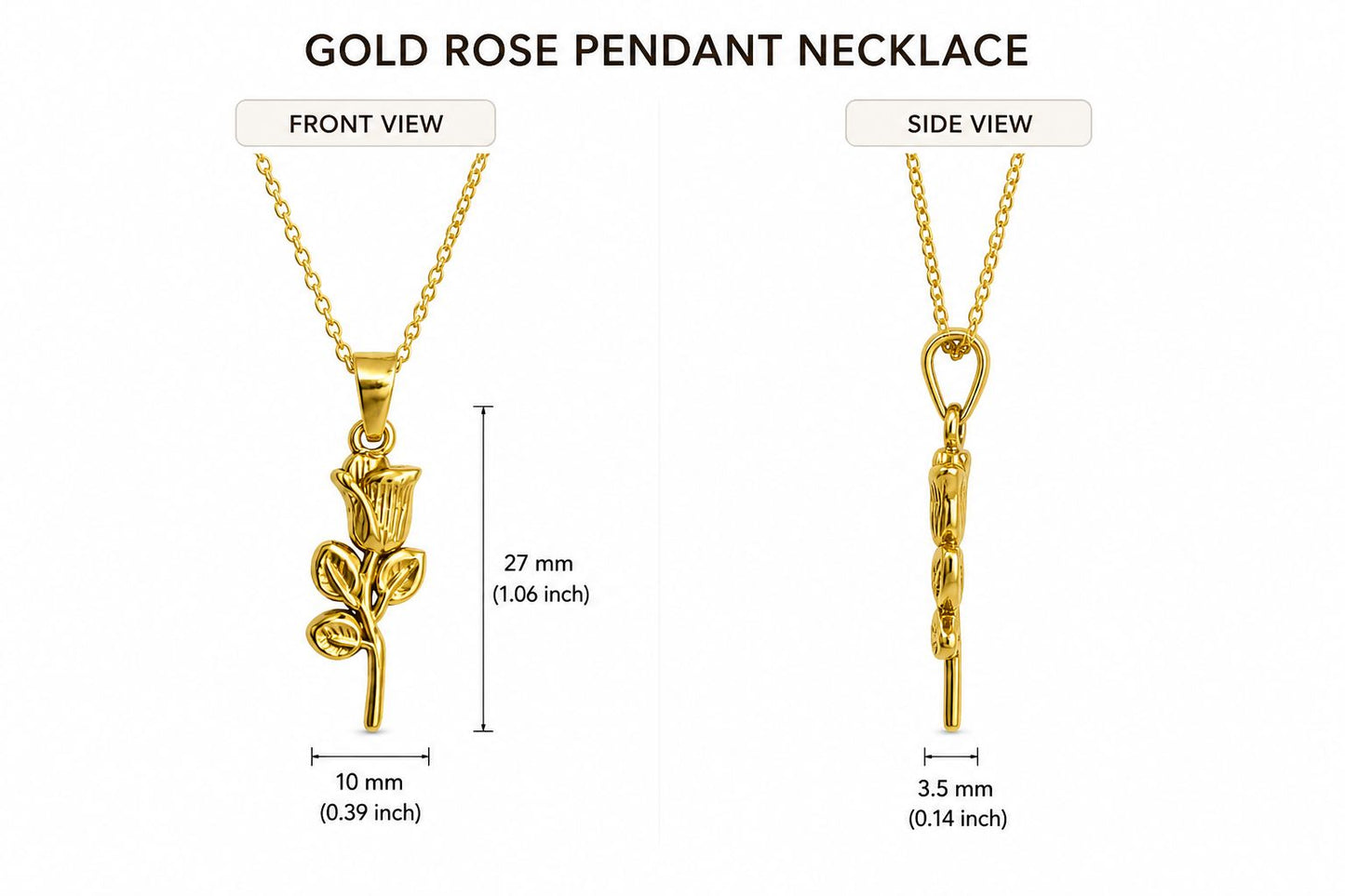 Rose Silhouette Pendant