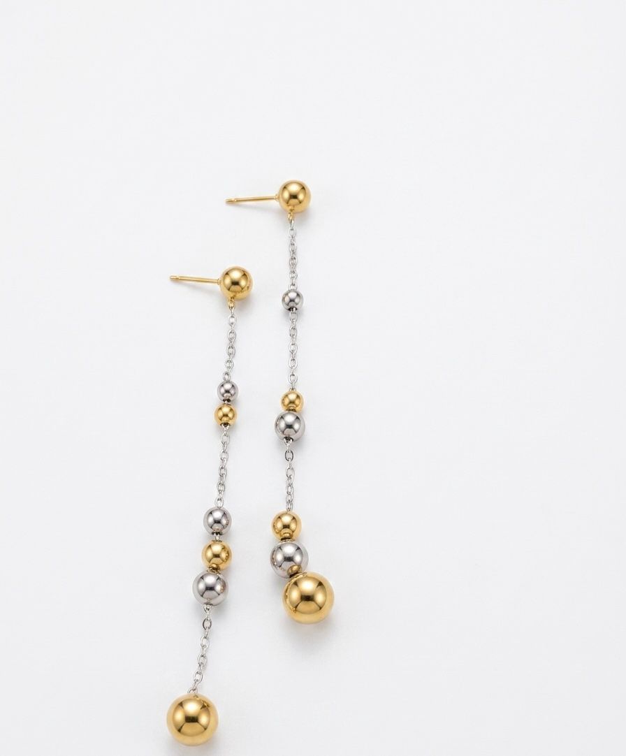 Mixed Sphere Long Earrings