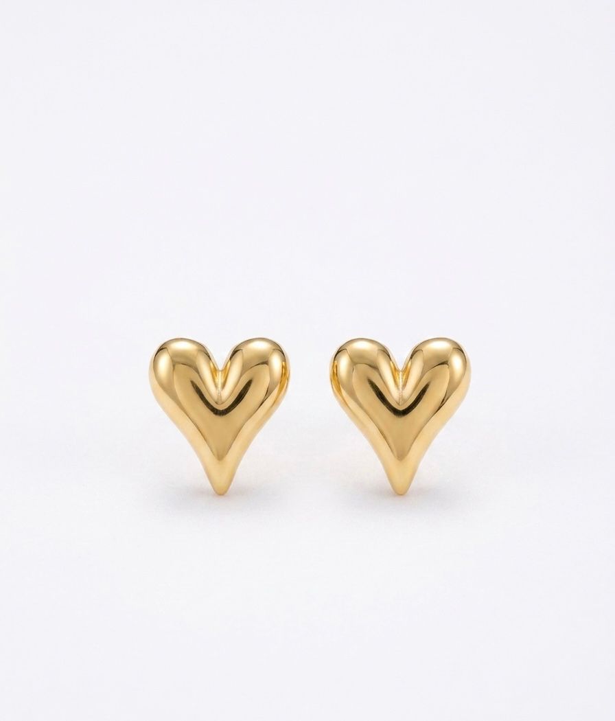 The Golden Muse Heart Studs