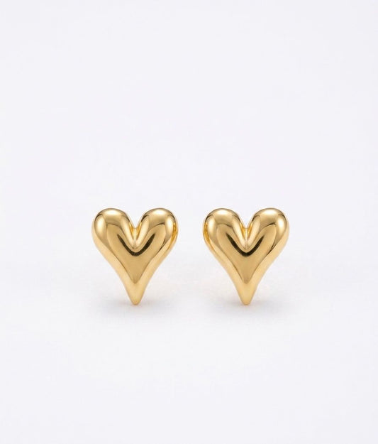 The Golden Muse Heart Studs