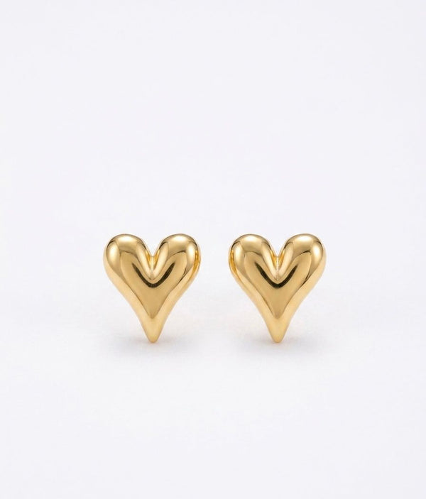 The Golden Muse Heart Studs