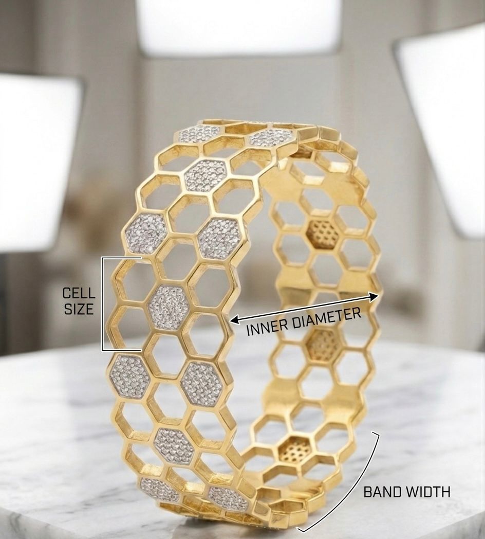 Hexagon Diamond Bangle